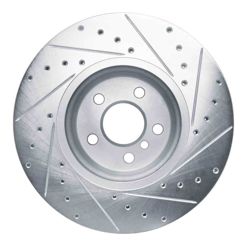 R1 Concepts R1 18-25 BMW Z4 Front Left Drilled & Slotted Silver Brake Rotor