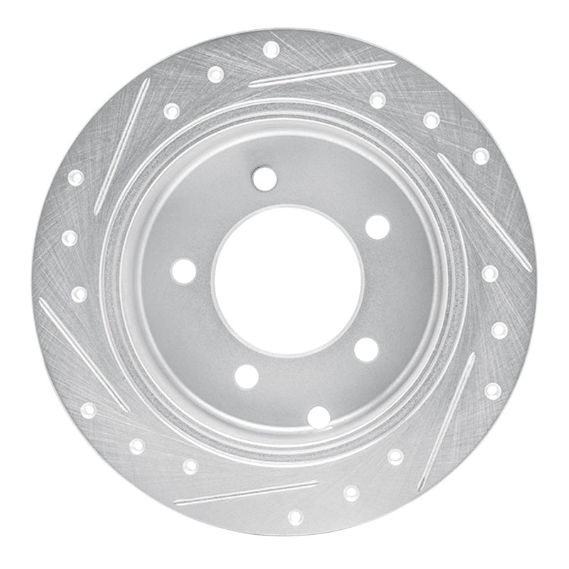 R1 Concepts R1 07-17 Chrysler 200 Rear Right Drilled & Slotted Silver Brake Rotor