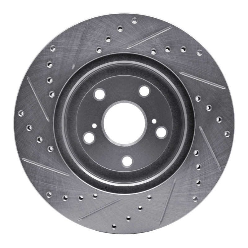 R1 Concepts R1 04-09 Lexus RX330 Front Right Drilled & Slotted Silver Brake Rotor