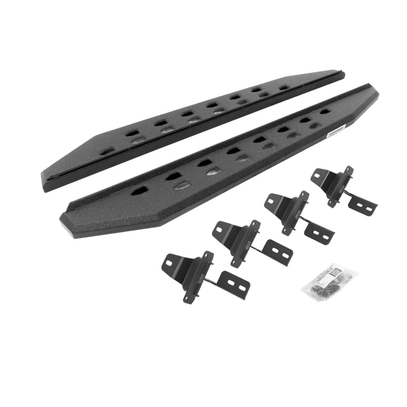 Go Rhino 18-22 Jeep Wrangler JL 2DR RB20 Slim Running Boards Kit (Incl. Brackets) - Bedliner Coating