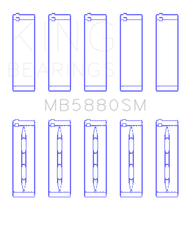 King Engine Bearings VW Dkta Ea 888 Gen. Iii (Size +0.50mm) Main Bearing Set