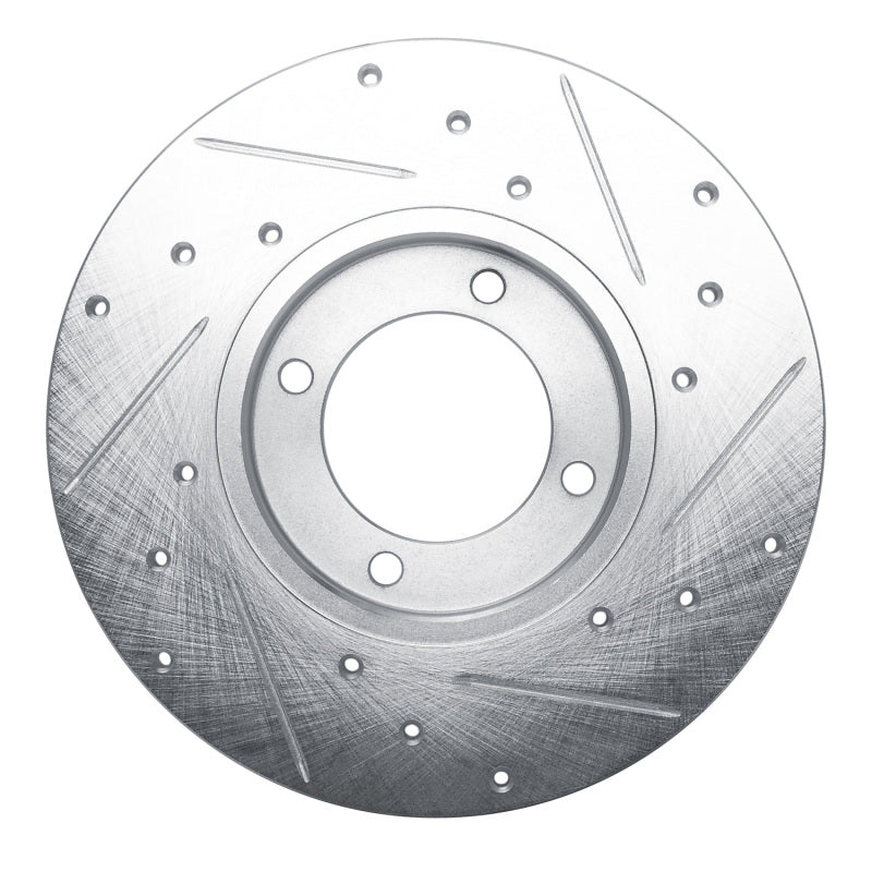 R1 Concepts R1 79-81 Toyota Celica Front Left Drilled & Slotted Silver Brake Rotor