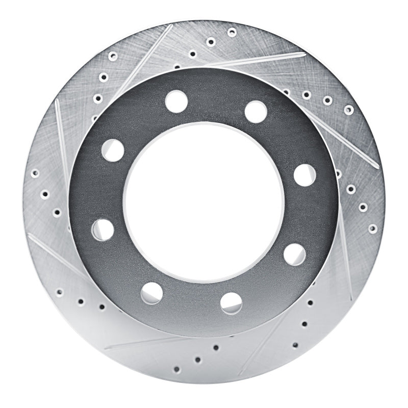 R1 Concepts R1 21-25 Chevrolet Express 3500 Rear Left Drilled & Slotted Silver Brake Rotor