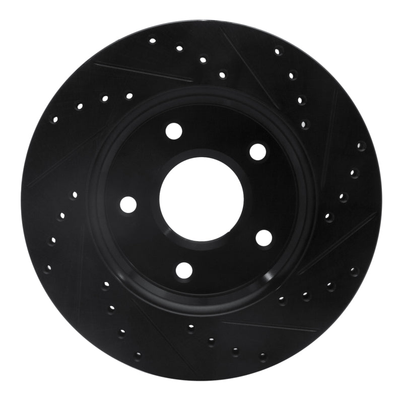 R1 Concepts R1 08-16 Chrysler Town & Country Front Left Drilled & Slotted Black Brake Rotor