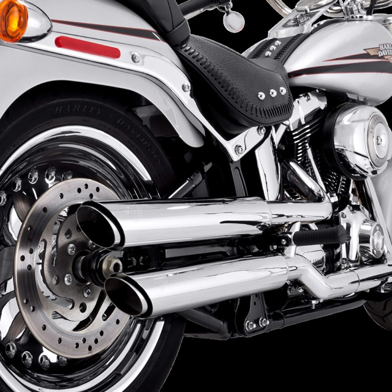 Vance and Hines Vance & Hines HD Softail Fatboy 07-17 Twin Slash Chrome PCX Slip-On Exhaust