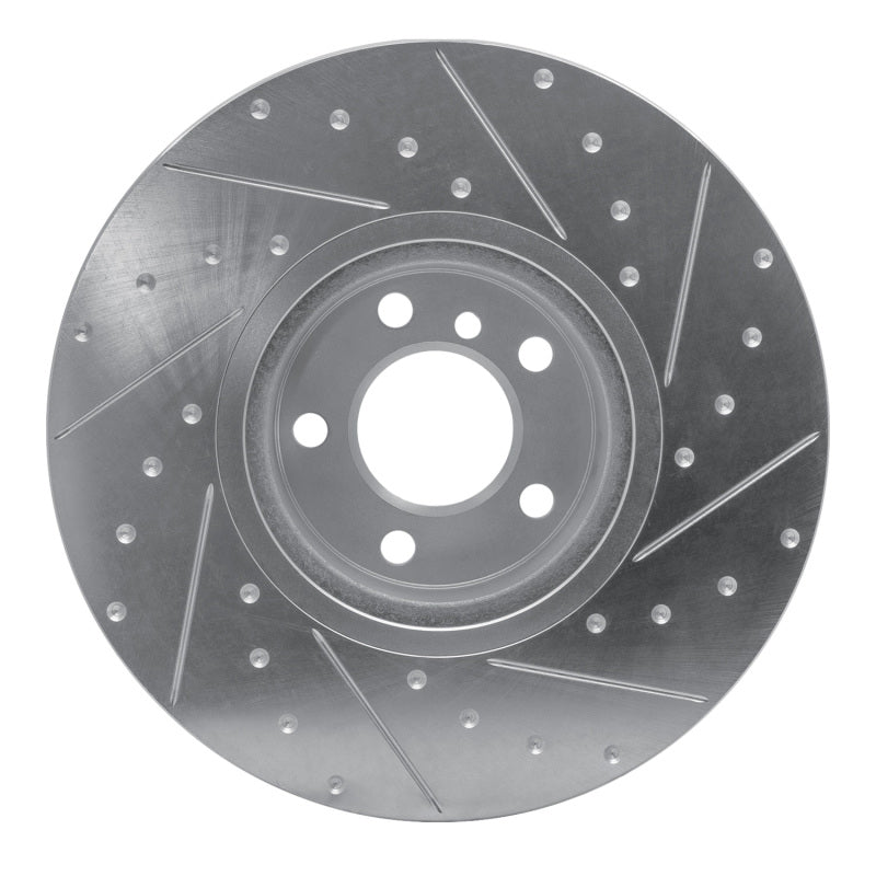 R1 Concepts R1 16-18 BMW X4 Right Front Drilled & Slotted Silver Brake Rotor