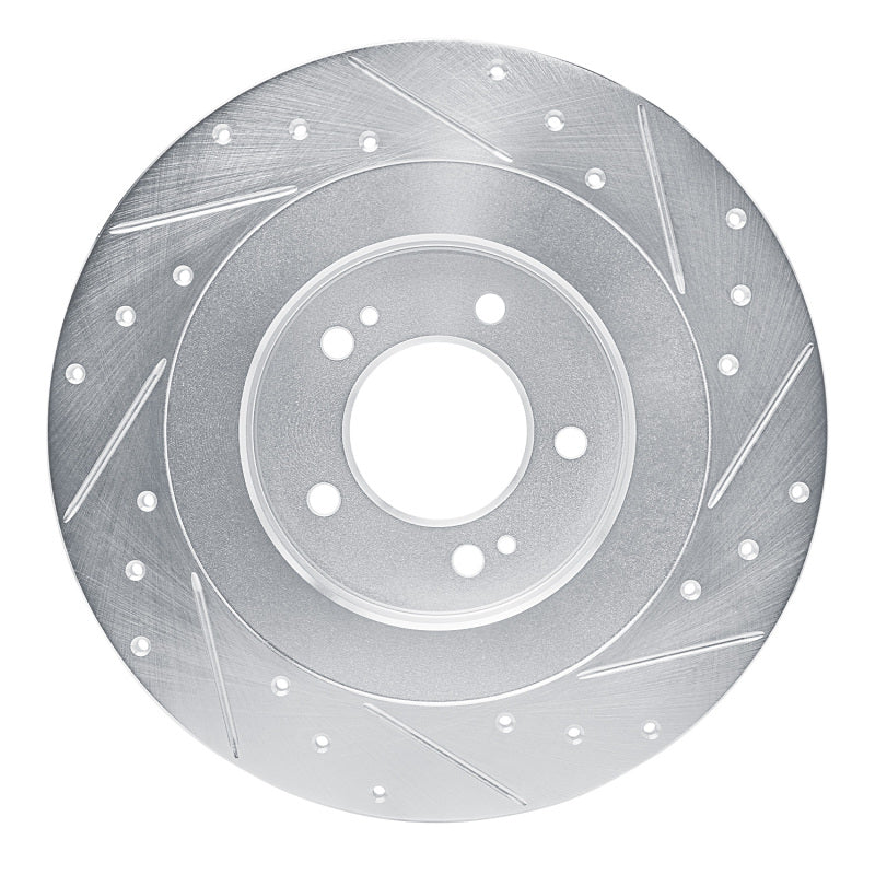 R1 Concepts R1 21-25 Hyundai SONATA Rear Left Drilled & Slotted Silver Brake Rotor
