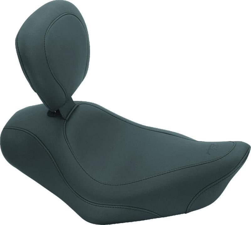 Mustang Motorcycle Mustang 00-08 Kawasaki Classic FI, Nomad FI Vintage 2PC Seat w/Driver Backrest - Black