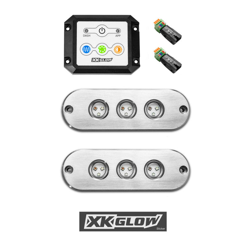 XKGLOW XK Glow RGB LED UNDERWATER LIGHT KIT FOR BOAT 2PC 27W