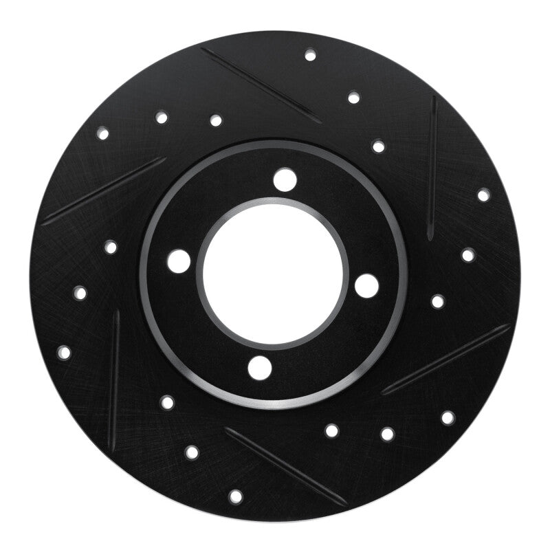 R1 Concepts R1 70-79 Toyota Carina Front Right Drilled & Slotted Black Brake Rotor