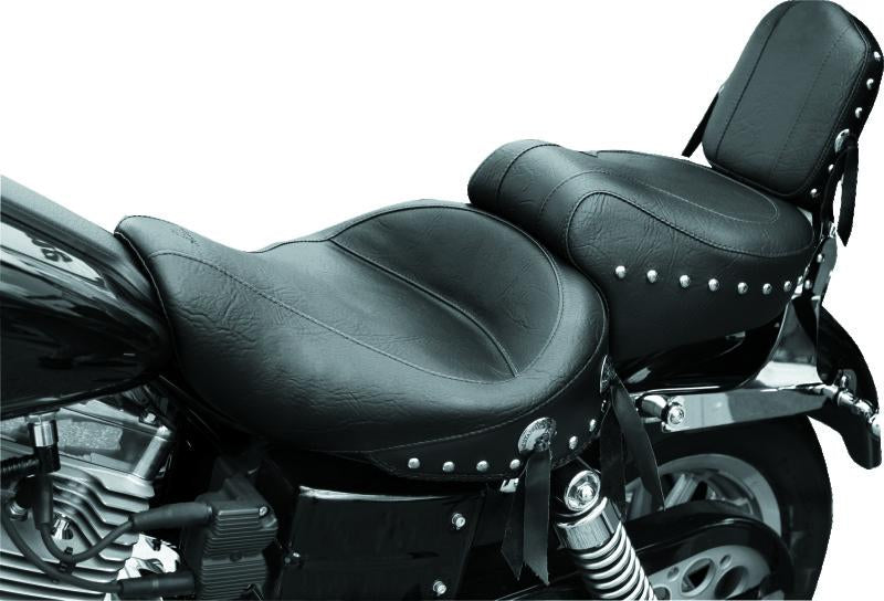 Mustang Motorcycle Mustang 91-05 Harley Dyna Wide Touring 1PC Seat w/Studs - Black