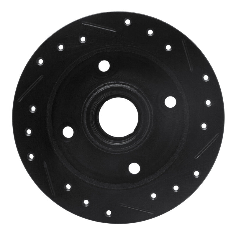 R1 Concepts R1 87-94 Mazda 323 Rear Left Drilled & Slotted Black Brake Rotor
