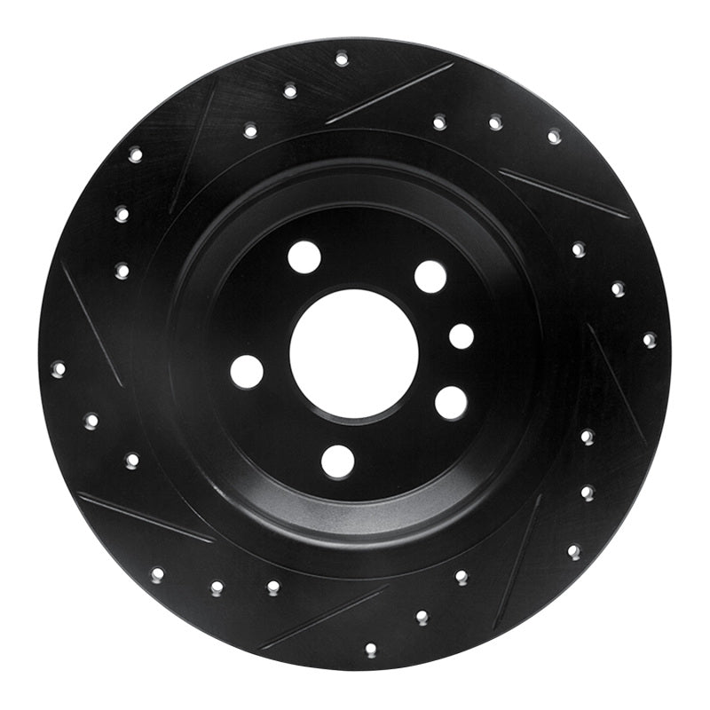 R1 Concepts R1 07-18 Volvo S60 Cross Country Rear Right Drilled & Slotted Black Brake Rotor
