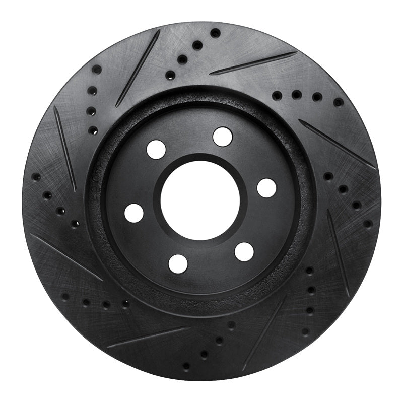 R1 Concepts R1 98-99 Cadillac DEVILLE Front Right Drilled & Slotted Black Brake Rotor