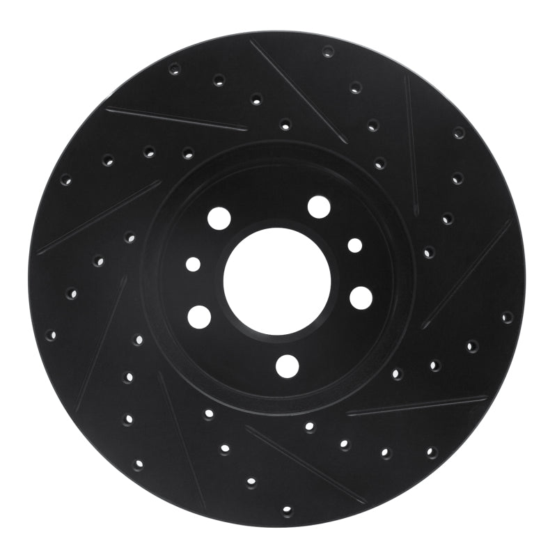 R1 Concepts R1 98-02 Ford Crown Victoria Front Left Drilled & Slotted Black Brake Rotor