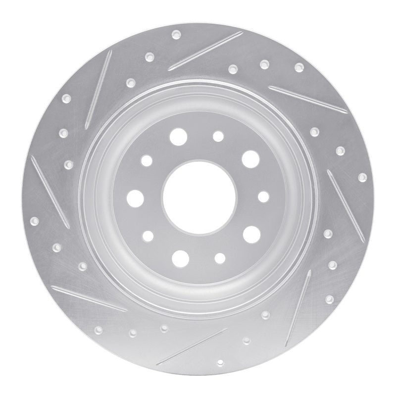 R1 Concepts R1 18-25 Jeep Wrangler Rear Right Drilled & Slotted Silver Brake Rotor