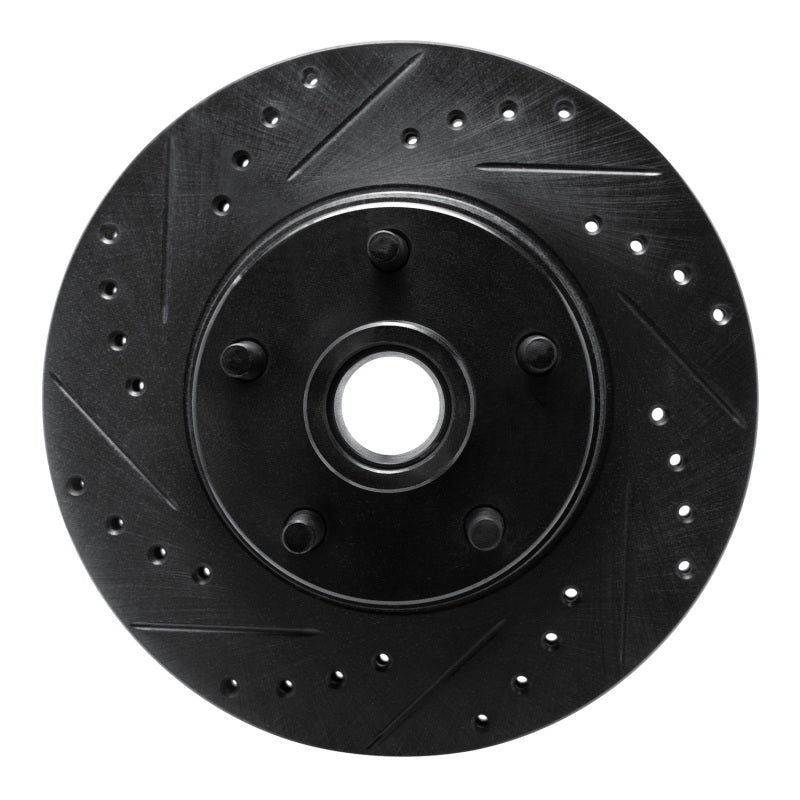 R1 Concepts R1 68-70 Ford Fairlane Front Left Drilled & Slotted Black Brake Rotor