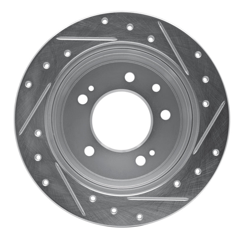 R1 Concepts R1 09-16 Hyundai TUCSON Rear Left Drilled & Slotted Silver Brake Rotor