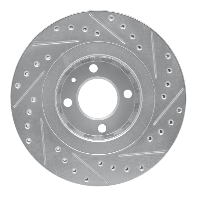 R1 Concepts R1 90-93 Volkswagen Passat (USA/Canada) Front Left Drilled & Slotted Silver Brake Rotor