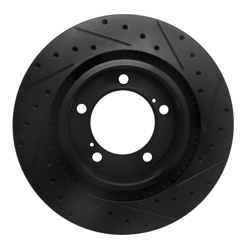 R1 Concepts R1 08-21 Lexus LX570 Front Left Drilled & Slotted Black Brake Rotor