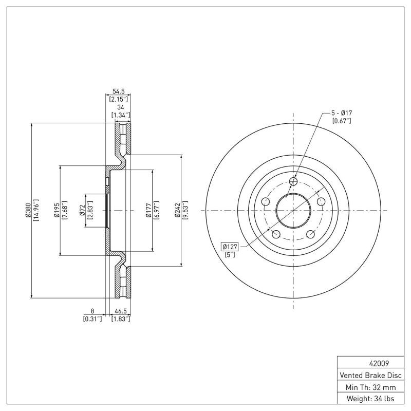 DFC 12-25 Dodge Durango Front GeoSPEC Coated Rotor