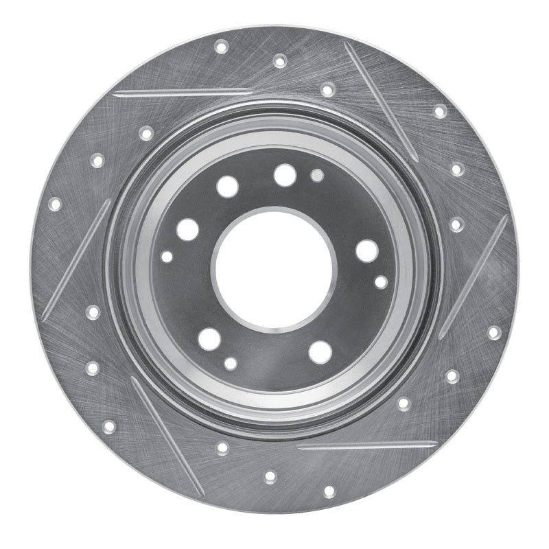 R1 Concepts R1 91-99 Acura Legend Rear Left Drilled & Slotted Silver Brake Rotor