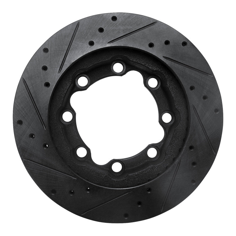 R1 Concepts R1 88-00 Chevrolet K1500 Suburban Front Right Drilled & Slotted Black Brake Rotor