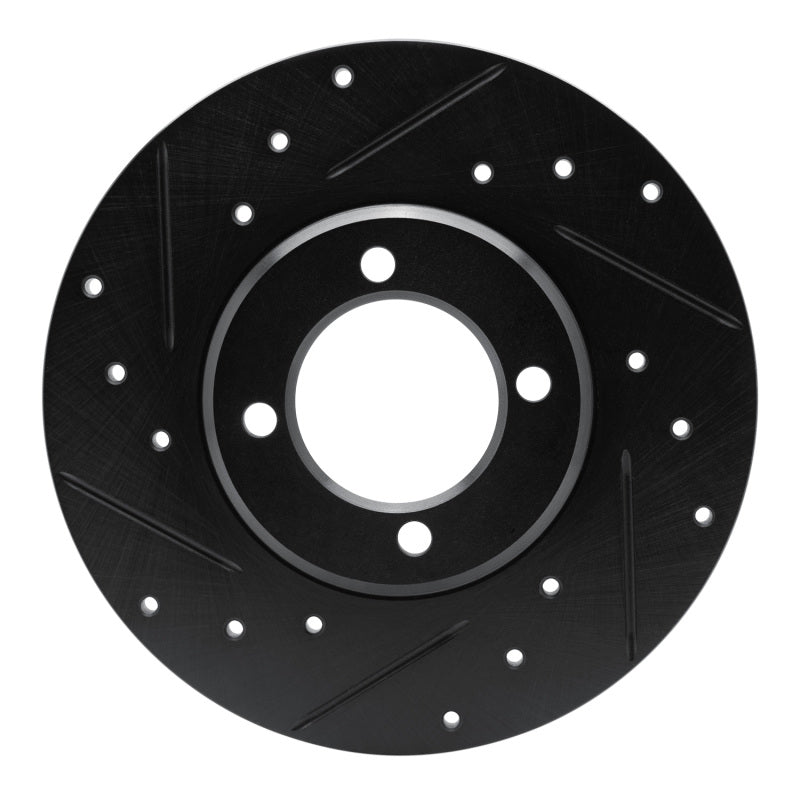 R1 Concepts R1 70-79 Toyota Carina Front Left Drilled & Slotted Black Brake Rotor