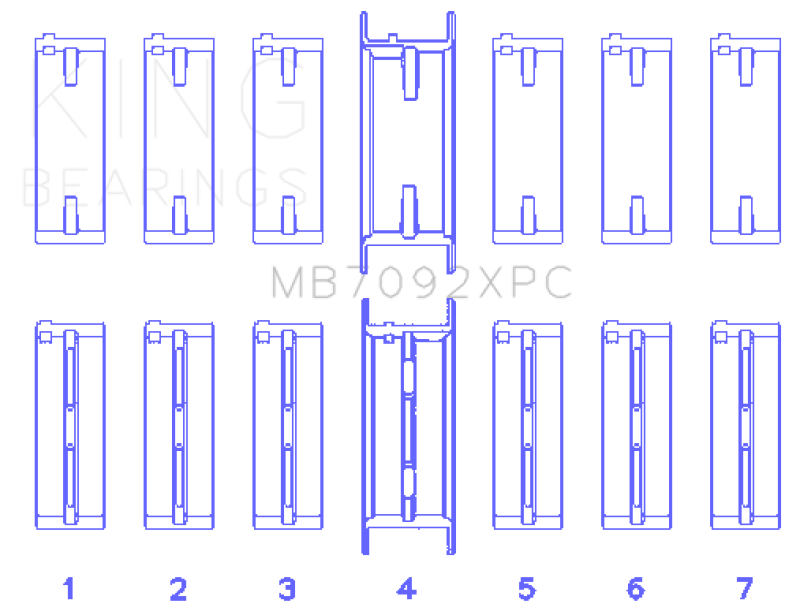 King Engine Bearings Nissan RB26DETT 24V Coated Performance Main Bearing Set - Size STD