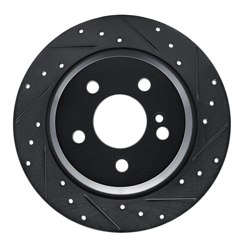 R1 Concepts R1 03-06 Mercedes-Benz SL500 Rear Right Drilled & Slotted Black Brake Rotor