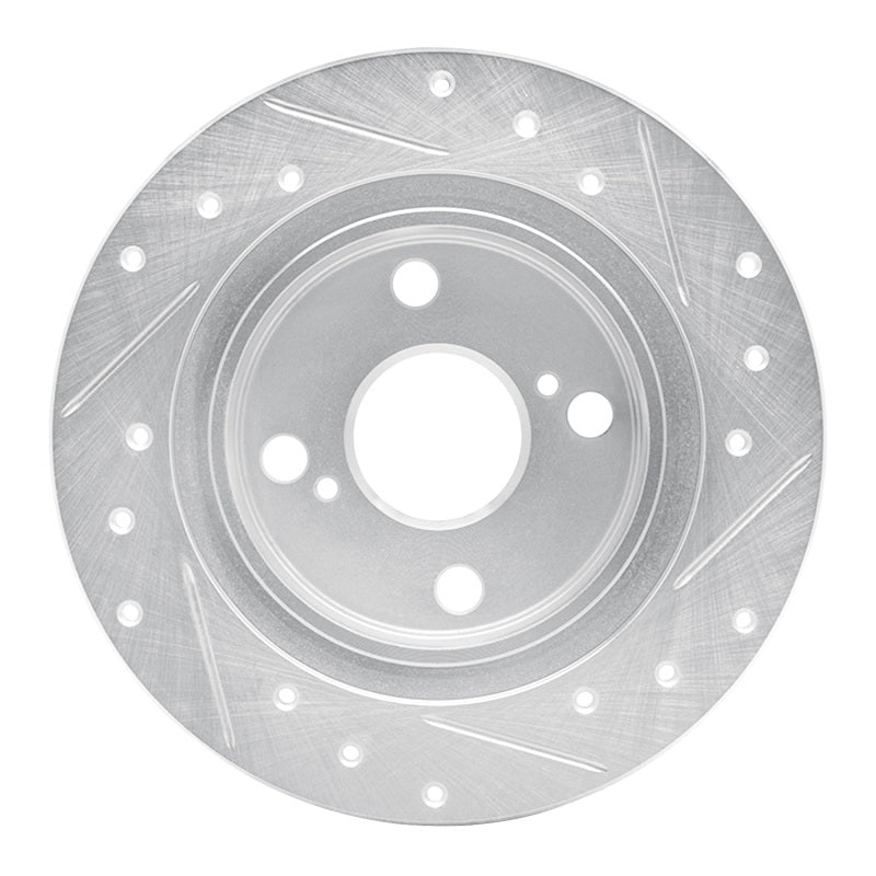 R1 Concepts R1 87-92 Chevrolet Nova Rear Left Drilled & Slotted Silver Brake Rotor