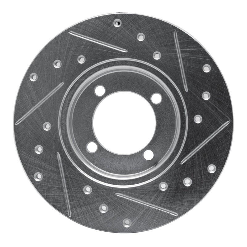 R1 Concepts R1 74-87 Dodge COLT Front Left Drilled & Slotted Silver Brake Rotor