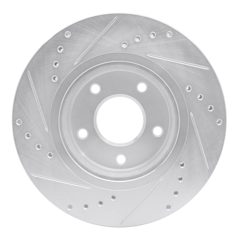 R1 Concepts R1 14-23 Nissan Rogue Front Right Drilled & Slotted Silver Brake Rotor