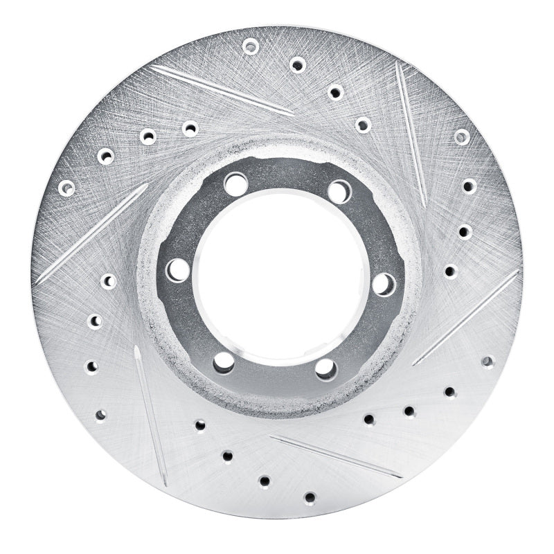 R1 Concepts R1 1986-1996 Dodge Ram 50 Front Right Drilled & Slotted Silver Brake Rotor
