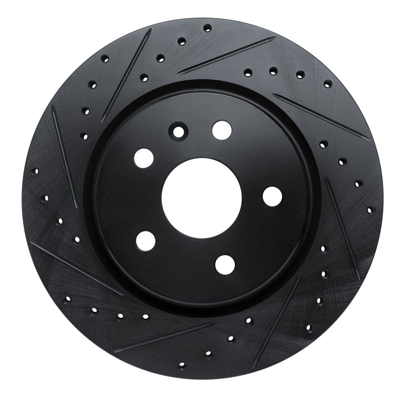R1 Concepts R1 19-25 Buick Envision Rear Left Drilled & Slotted Black Brake Rotor