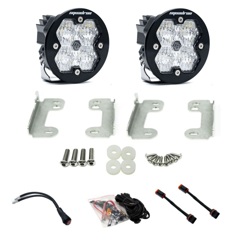 Baja Designs 18-25 JL/JT / 20-25 Gladiator Squadron-R Sport 2.0 Fog Kit OE Sahara Bumper (WC) -Clear