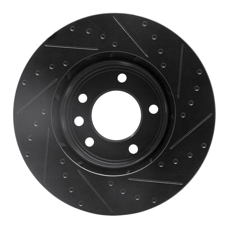R1 Concepts R1 03-18 Porsche Cayenne Right Front Drilled & Slotted Black Brake Rotor