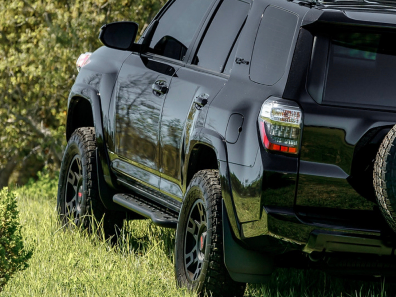 Cali Raised LED Cali Raised 10-24 Toyota 4Runner Step Ed Bolt On Rock Sliders - Kick Out/RawFiller Plate/BedLiner