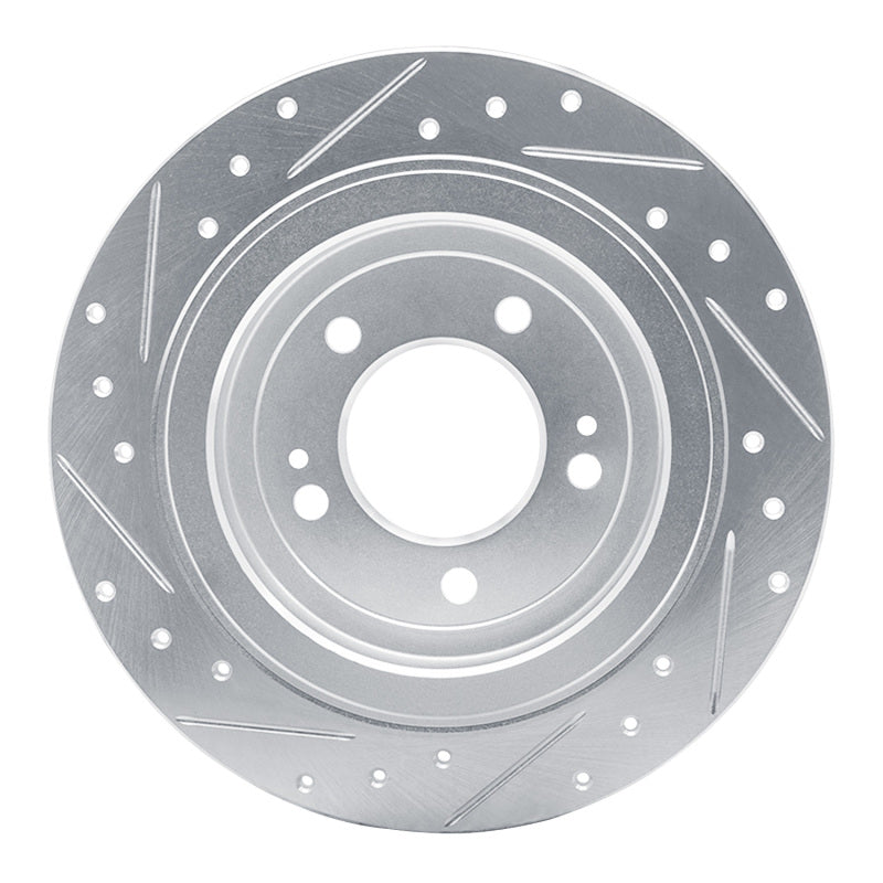 R1 Concepts R1 17-25 Hyundai TUCSON Rear Right Drilled & Slotted Silver Brake Rotor