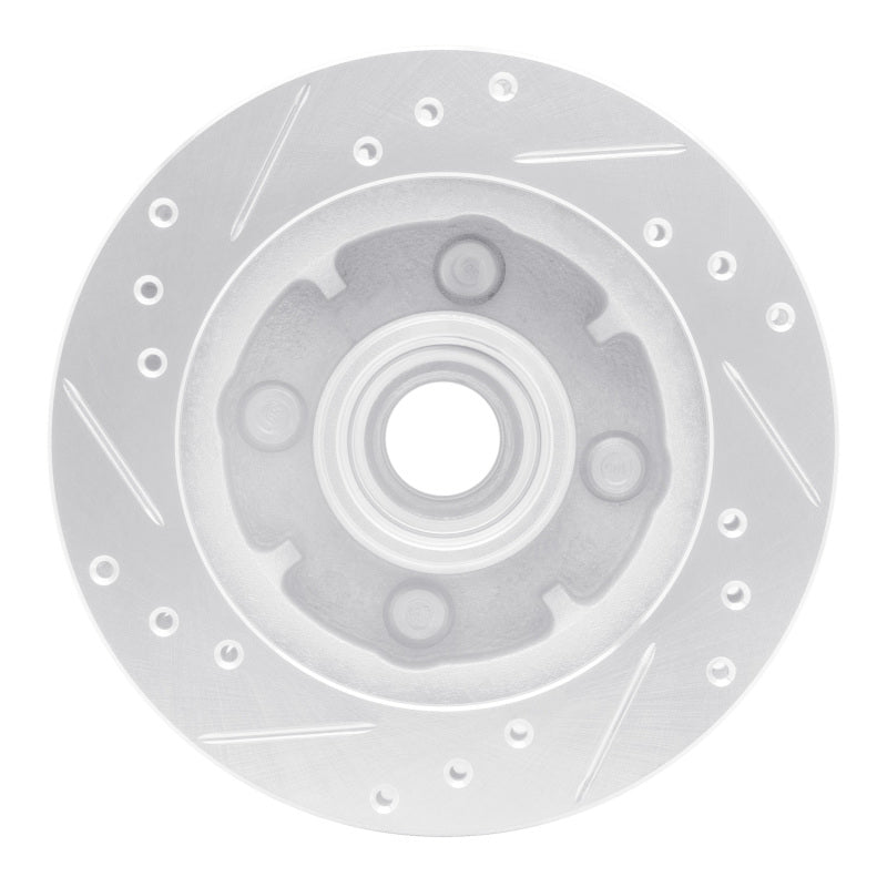 R1 Concepts R1 1974-1980 Ford Pinto Front Right Drilled & Slotted Silver Brake Rotor