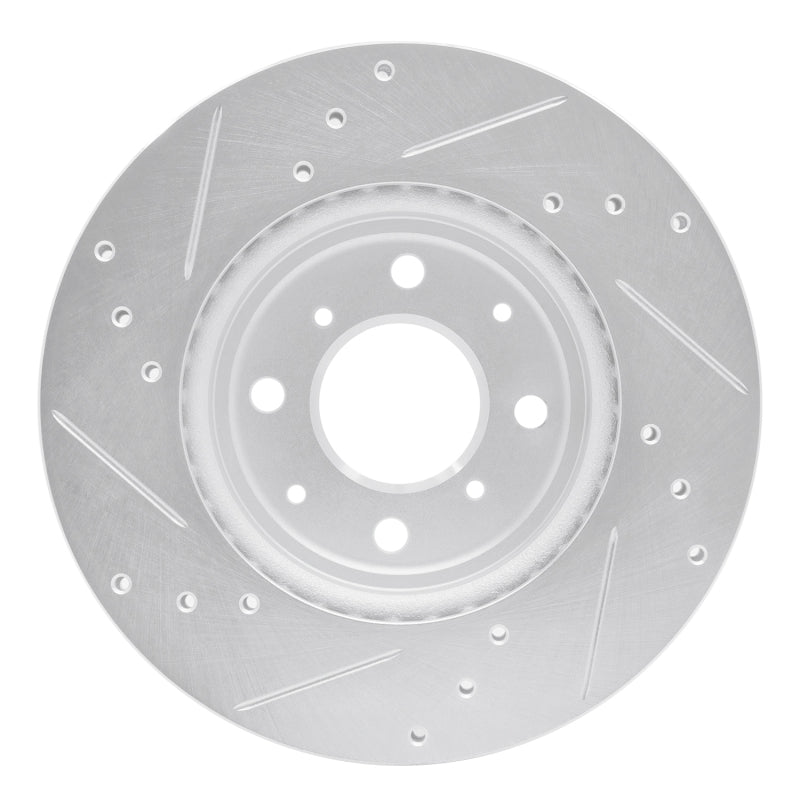 R1 Concepts R1 15-20 Honda Fit (Mexico) Front Right Drilled & Slotted Silver Brake Rotor