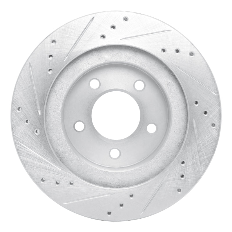 R1 Concepts R1 98-04 Chrysler 300M Front Right Drilled & Slotted Silver Brake Rotor