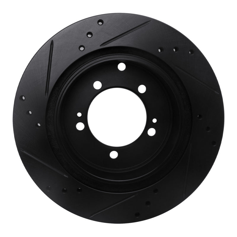 R1 Concepts R1 93-99 Dodge STEALTH Rear Right Drilled & Slotted Black Brake Rotor