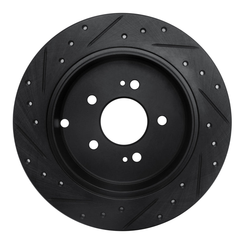 R1 Concepts R1 04-11 Mitsubishi Endeavor Rear Right Drilled & Slotted Black Brake Rotor