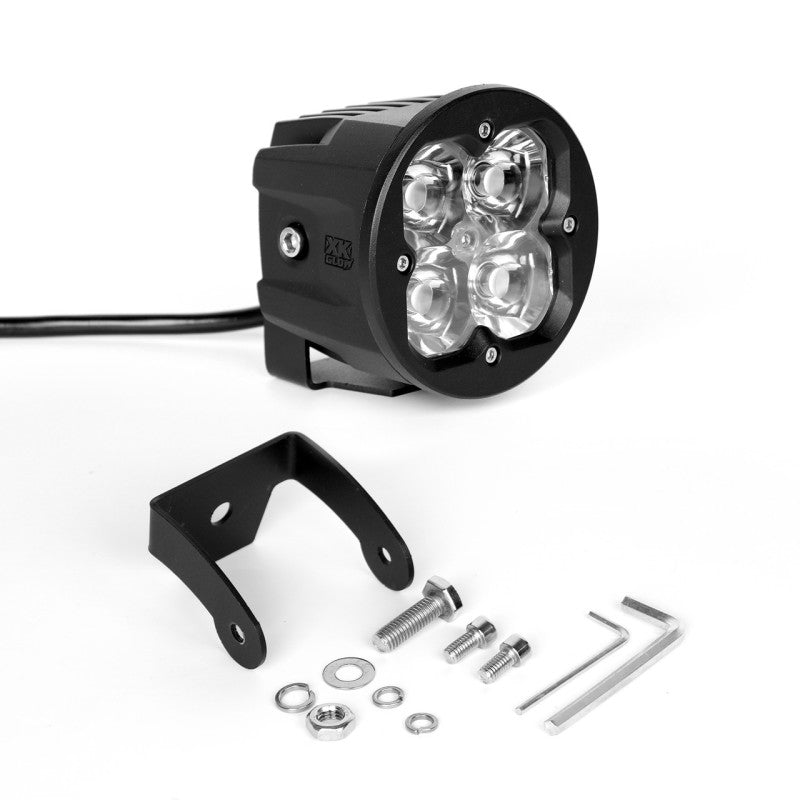 XKGLOW XK Glow Round XKchrome 20w LED Cube Light w/ RGB Accent Kit w/ Controller/Fog Mount- Spot Beam 2pc