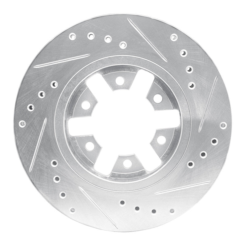 R1 Concepts R1 85-12 Nissan NP300 (Mexico) Front Left Drilled & Slotted Silver Brake Rotor