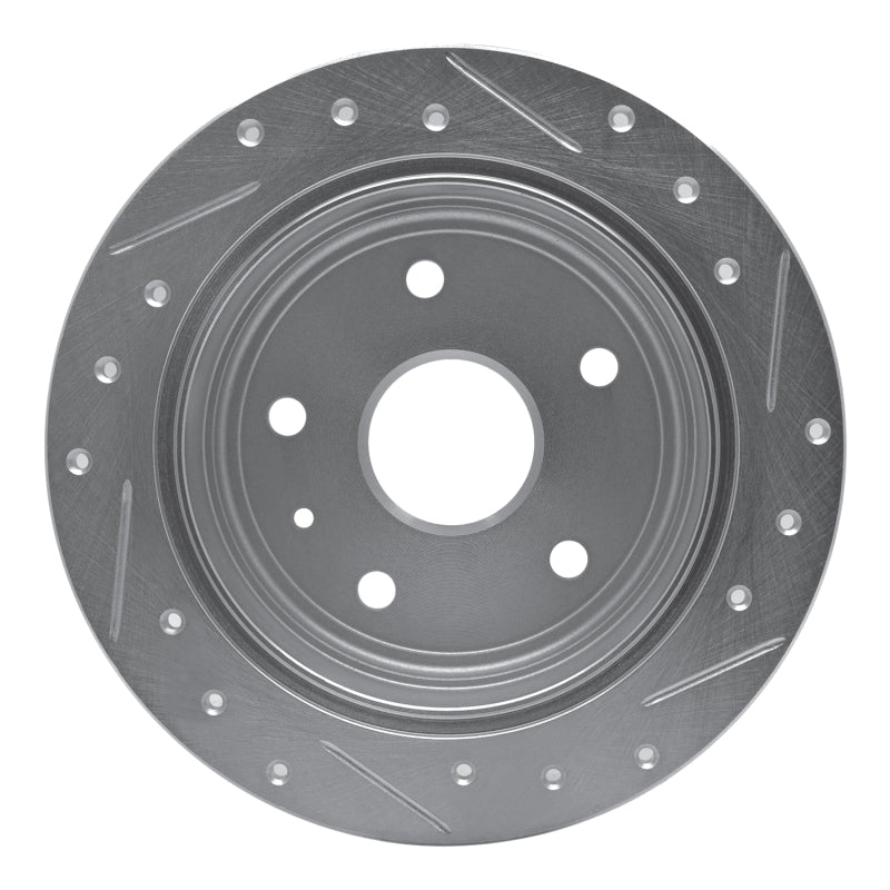 R1 Concepts R1 99-02 Daewoo Leganza Rear Left Drilled & Slotted Silver Brake Rotor