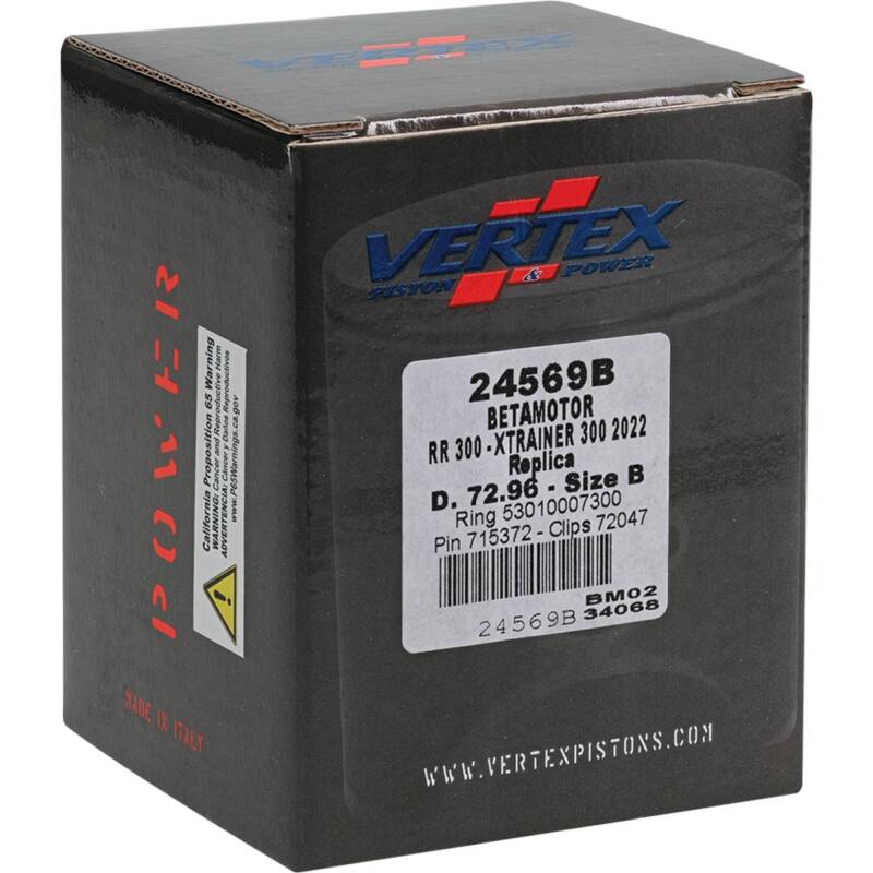 Vertex Pistons Vertex Piston 22-24 Beta RR 2T 300 300cc Cast Replica Piston Kit