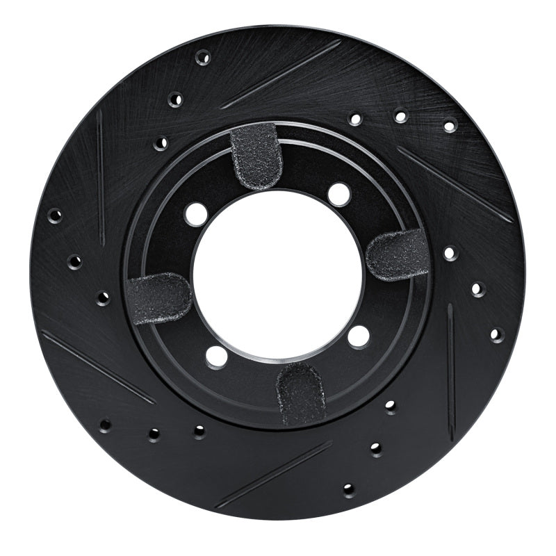 R1 Concepts R1 91-92 Mitsubishi Mirage Front Left Drilled & Slotted Black Brake Rotor