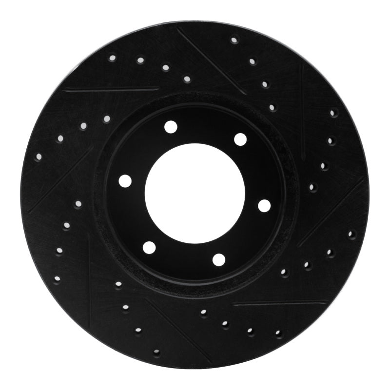 R1 Concepts R1 93-98 Toyota T100 Front Left Drilled & Slotted Black Brake Rotor